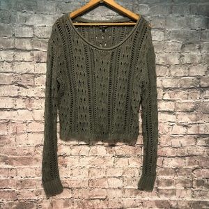 Express Cropped Sweater Gray XS